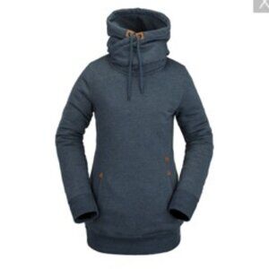 VOLCOM Tower Blue Pullover Fleece Hoodie Storm Blue XS
